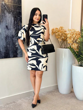 Vestido Crepinho | Manga Flare